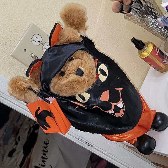 Dan Dee vintage teddy bear dress as a cat Halloween Statue spooky decor 🐈‍⬛ - Picture 4 of 5